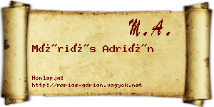 Máriás Adrián névjegykártya